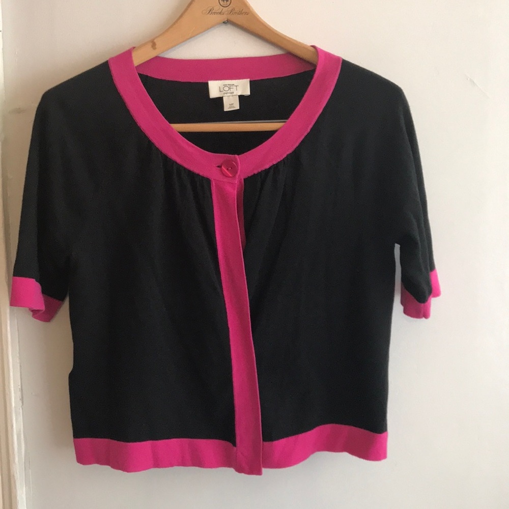 LOFT Black & Pink Sweater
